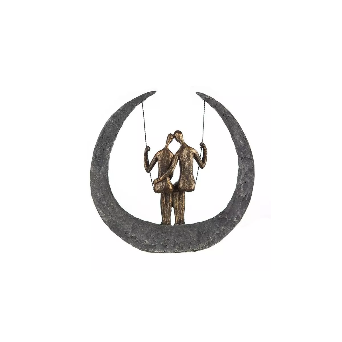 Sculpture couple sur balancoire H.30cm