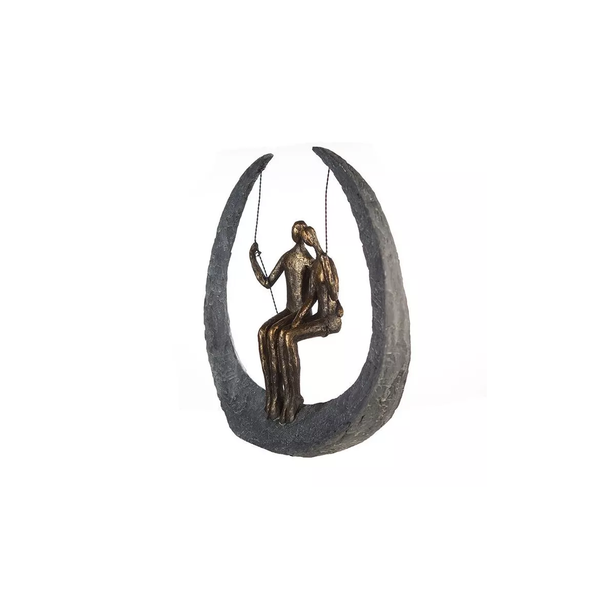 Sculpture couple sur balancoire H.30cm