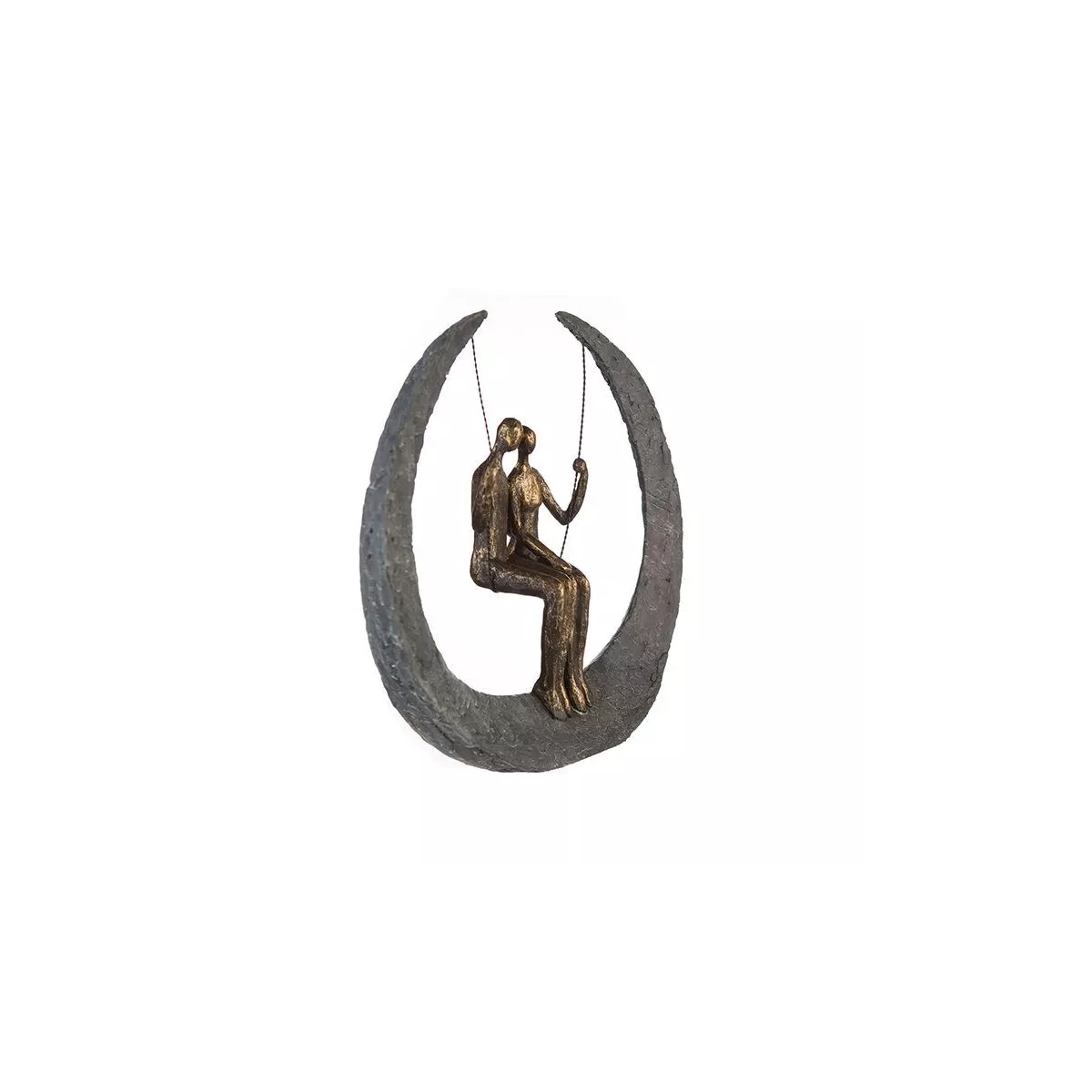 Sculpture couple sur balancoire H.30cm