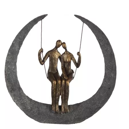 Sculpture couple sur balancoire H.30cm