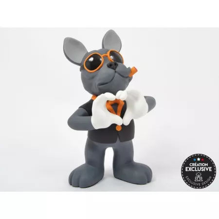 Sculpture Chien mains en coeur H.56cm