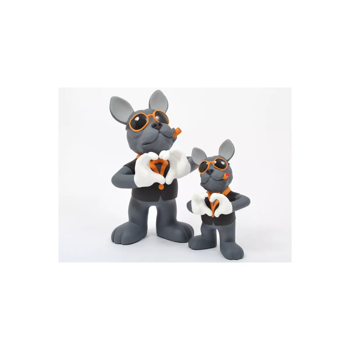 Sculpture Chien mains en coeur H.56cm