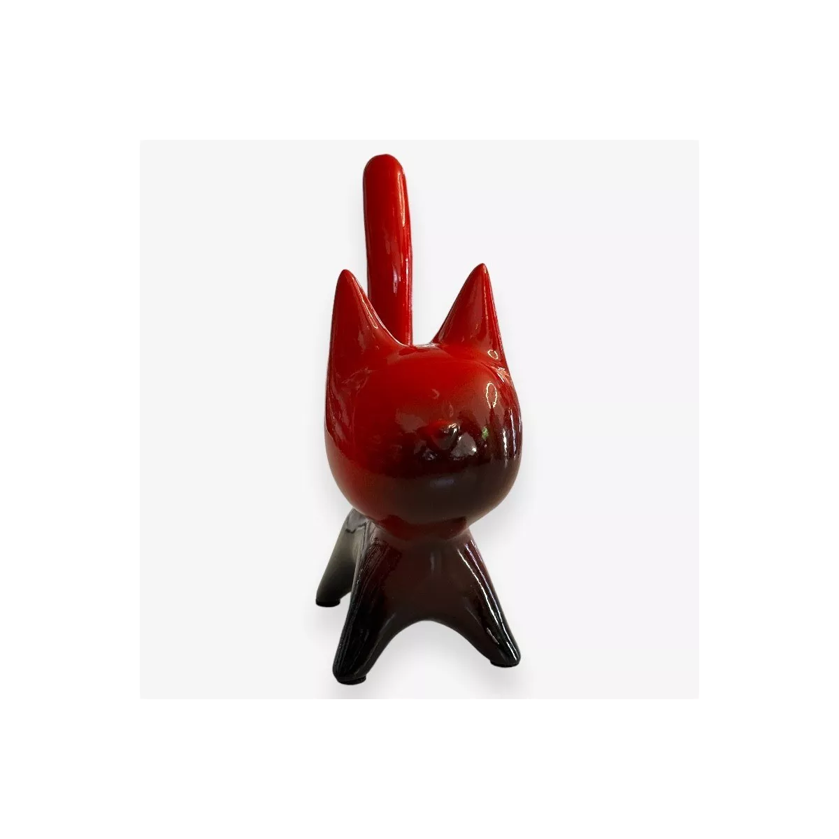 Chat Théo noir et rouge h.32cm