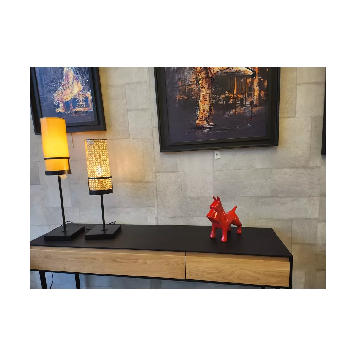 Chien Yumi rouge h.25cm