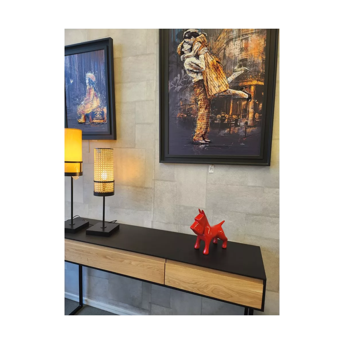 Chien Yumi rouge h.25cm