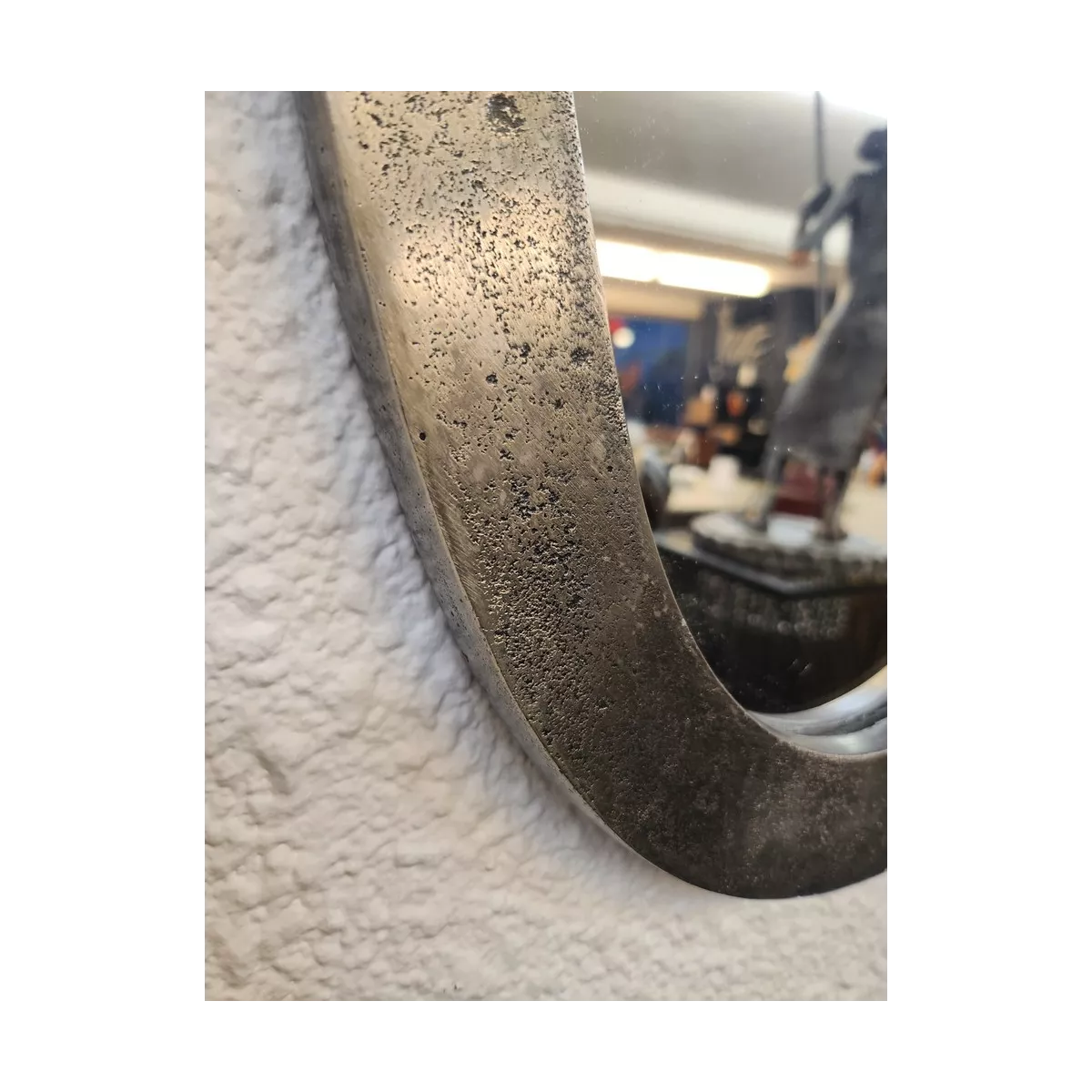 Miroir Ovale aluminium Gris 100cm