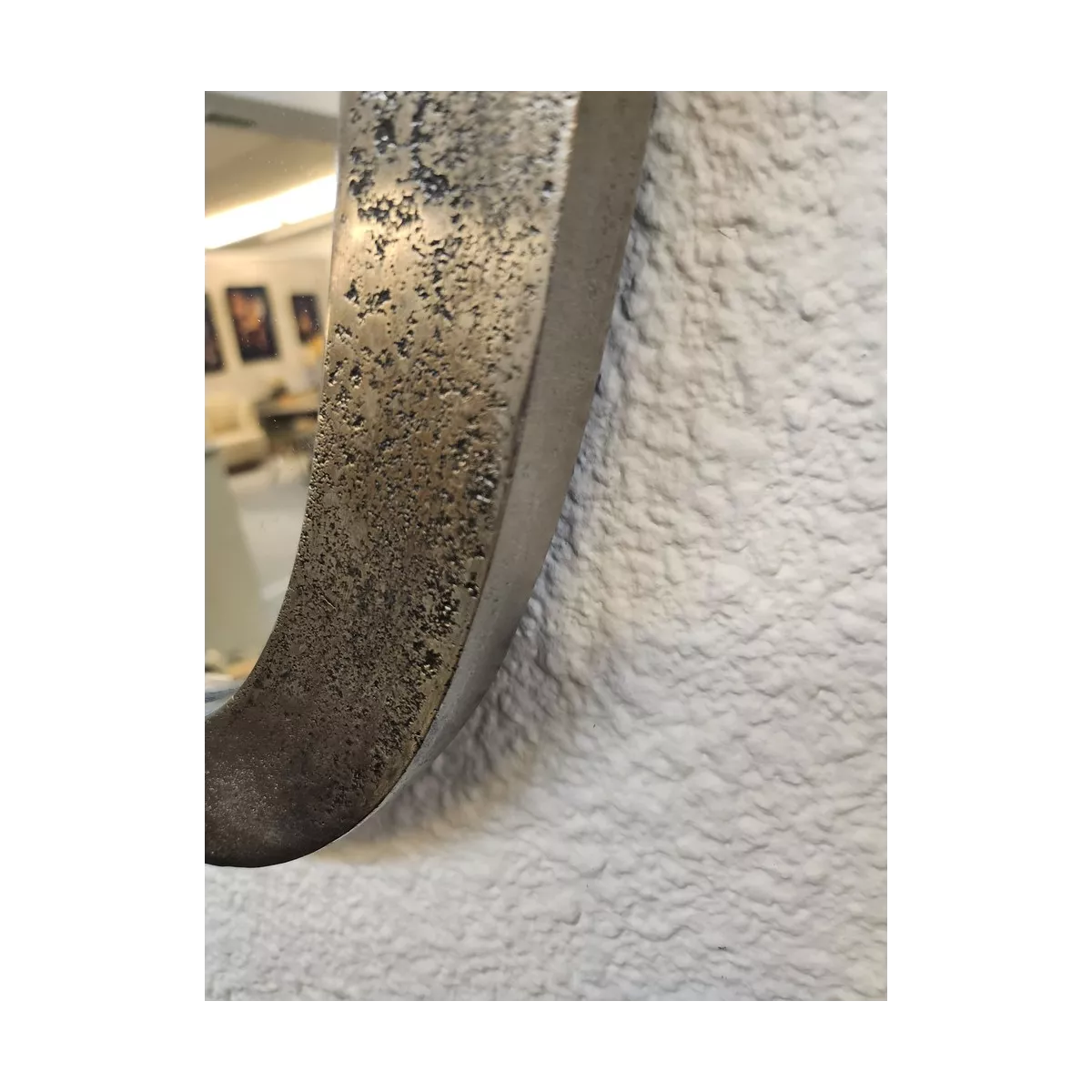 Miroir Ovale aluminium Gris 100cm