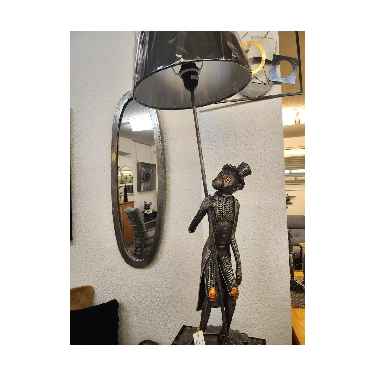 Miroir Ovale aluminium Gris 100cm