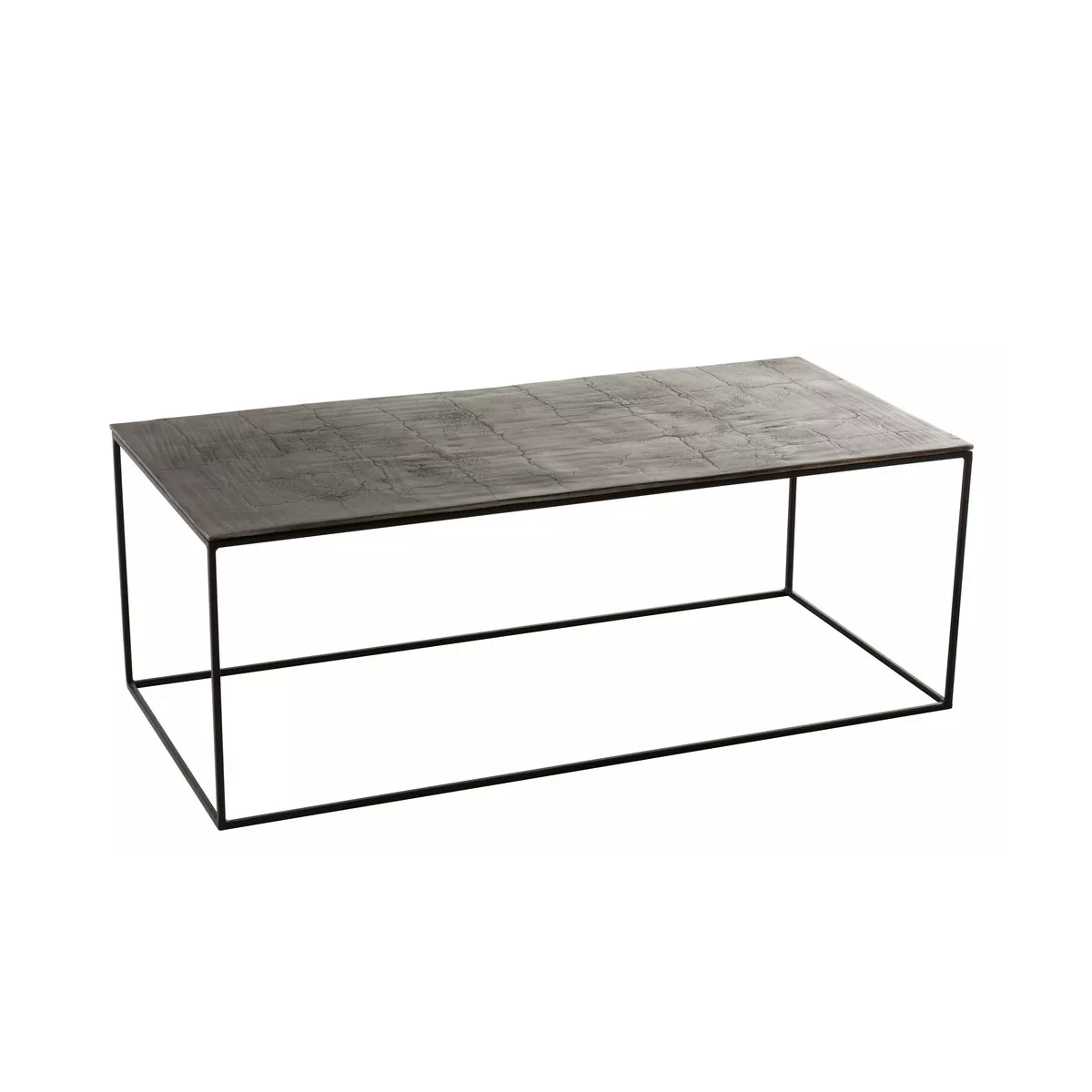 Table Basse Victoire Rectangle Aluminium Gris Foncé