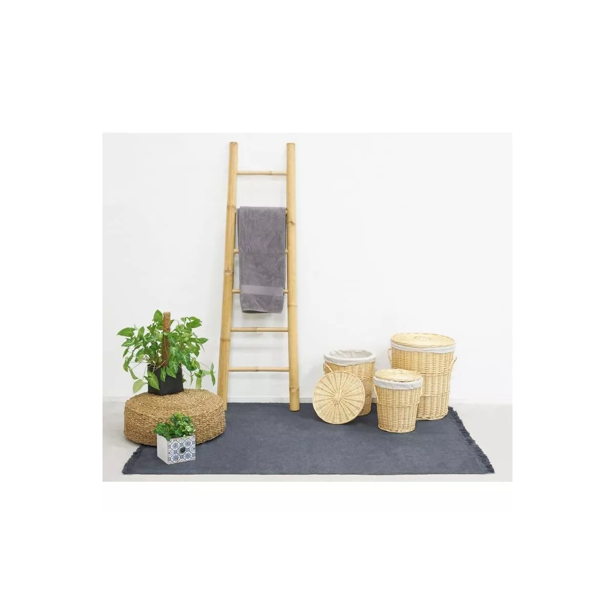 Panière à Linge Olivia Ronde Osier 36x36