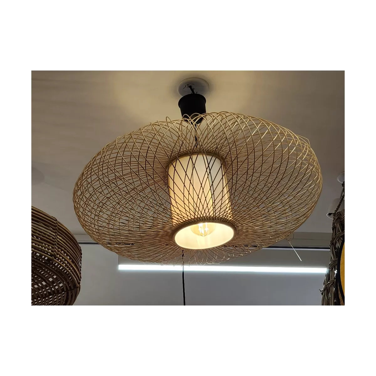 Suspension Bambou Naturel 62x62