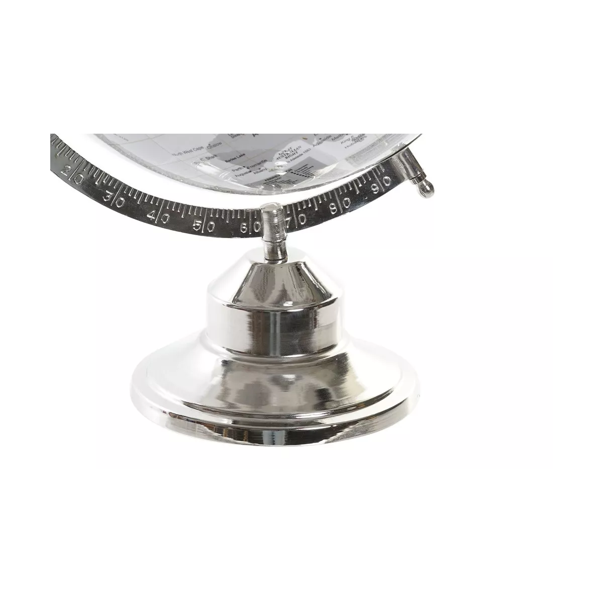Mappemonde Argentée H.38cm