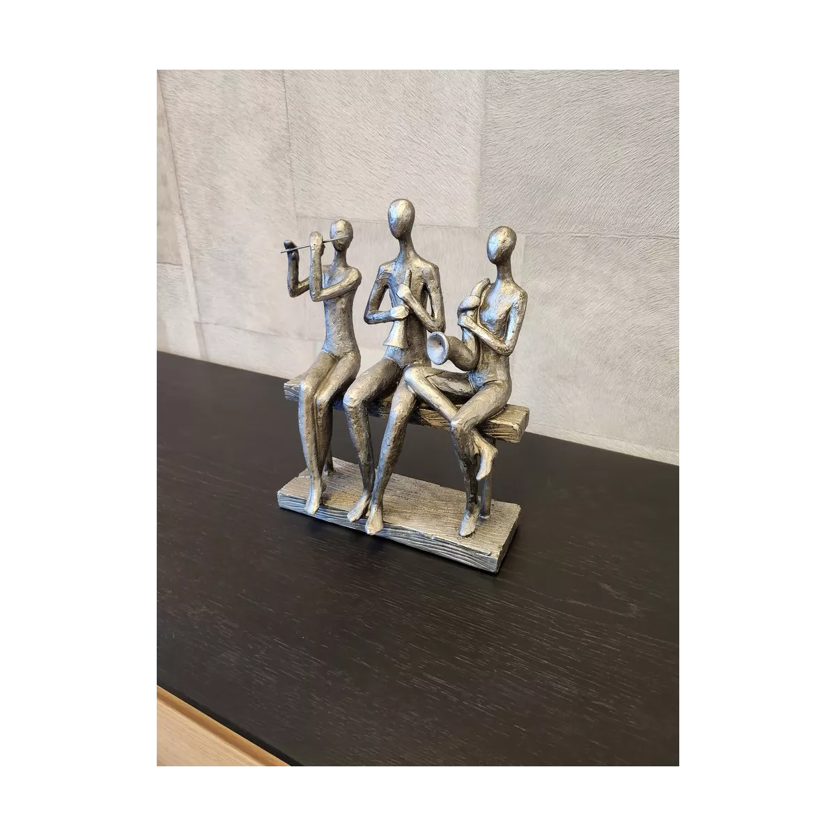 Sculpture 3 Musiciens Argent