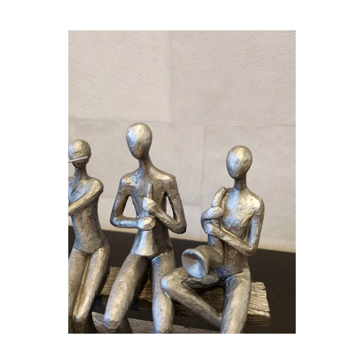 Sculpture 3 Musiciens Argent