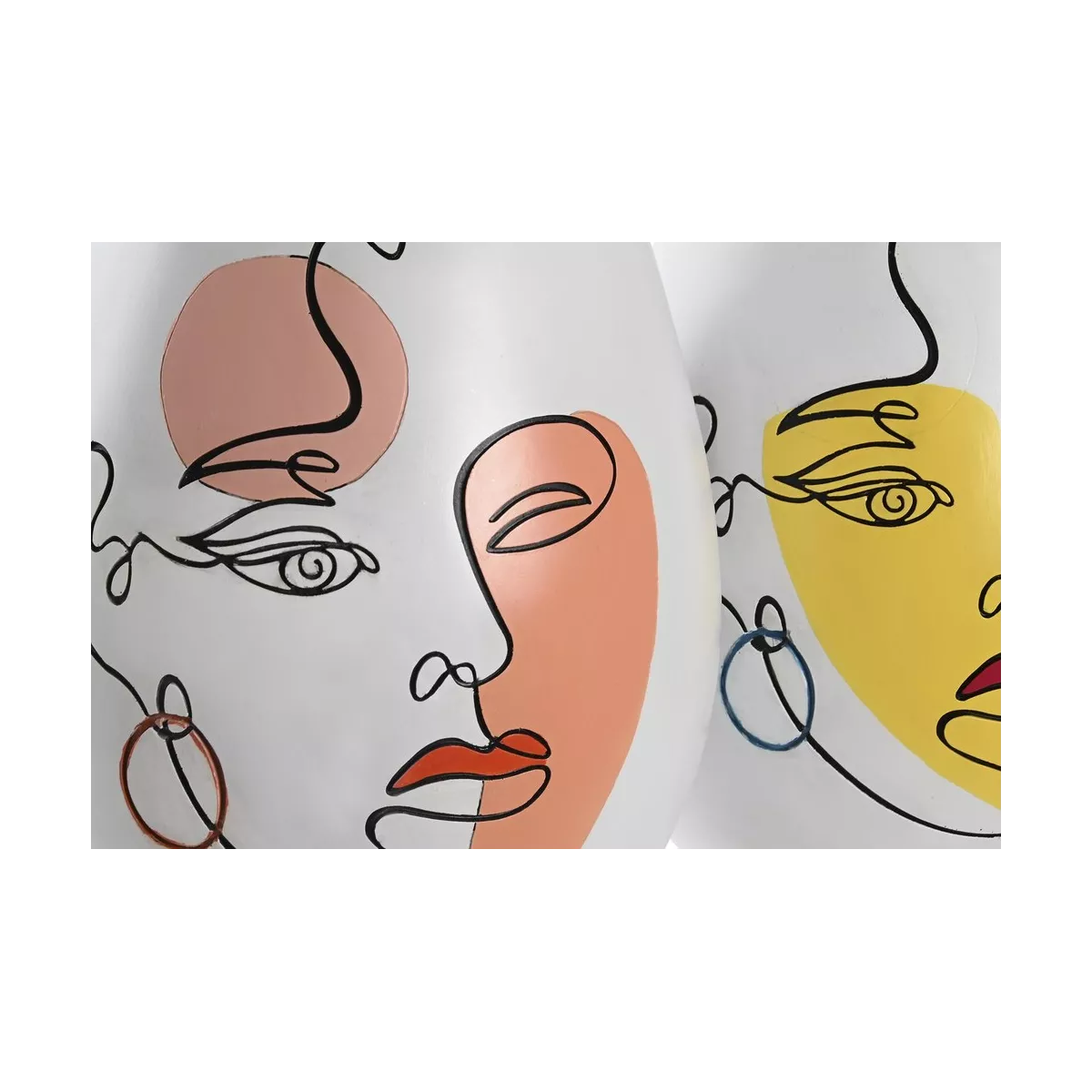 Vase Visage Jaune H.29cm