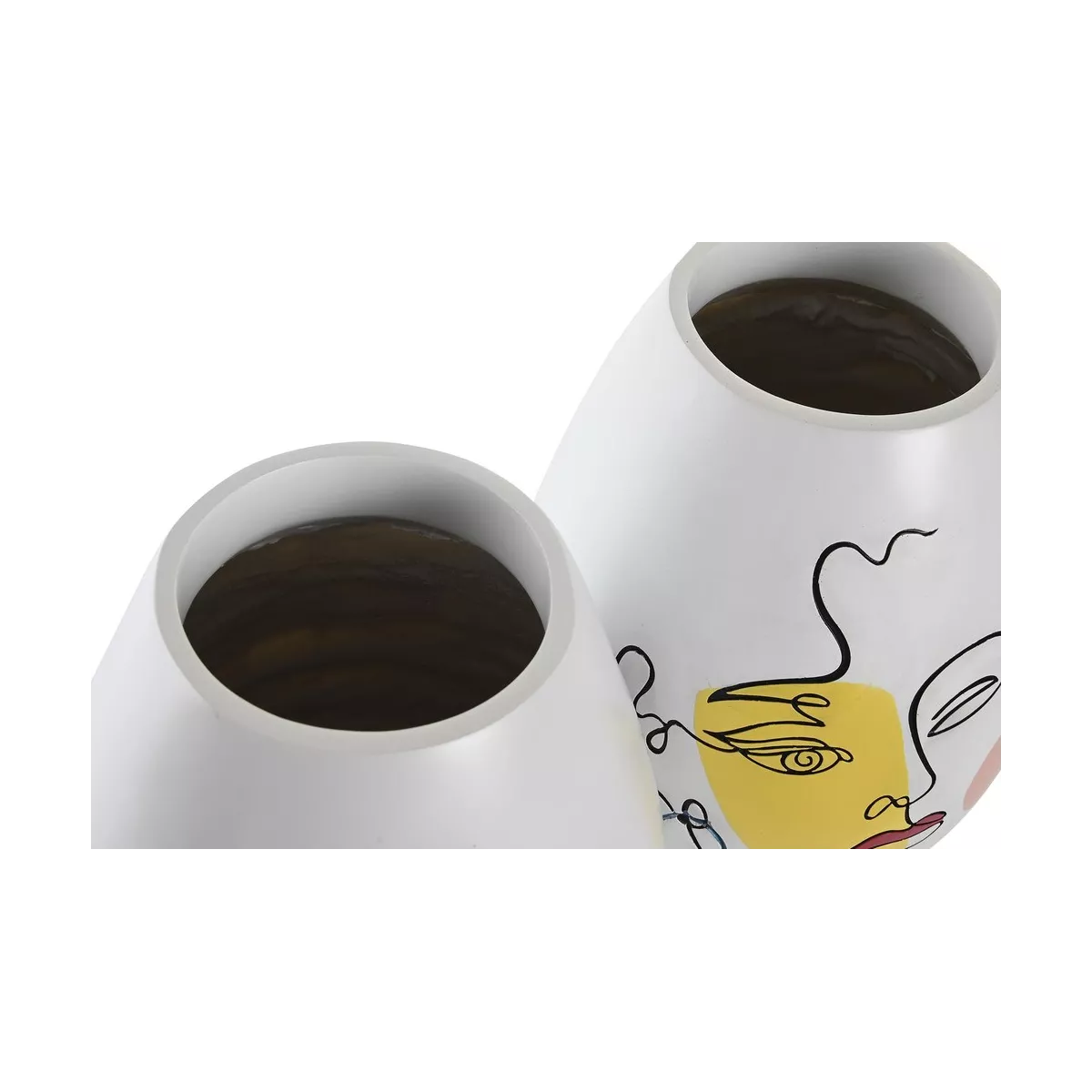 Vase Visage Jaune H.29cm