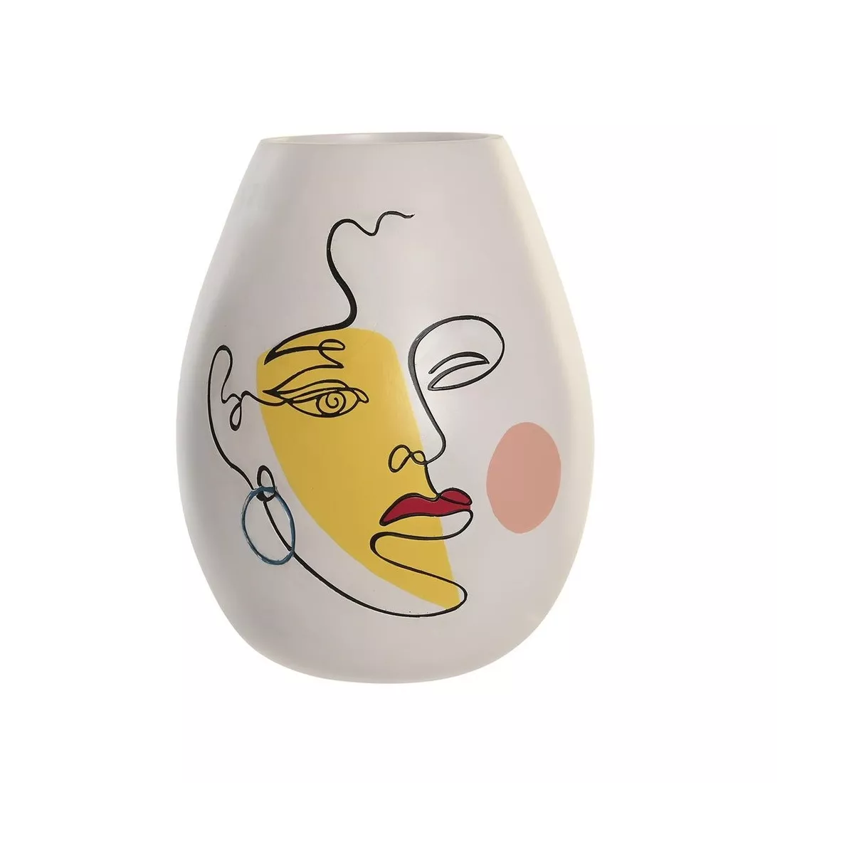 Vase Visage Jaune H.29cm