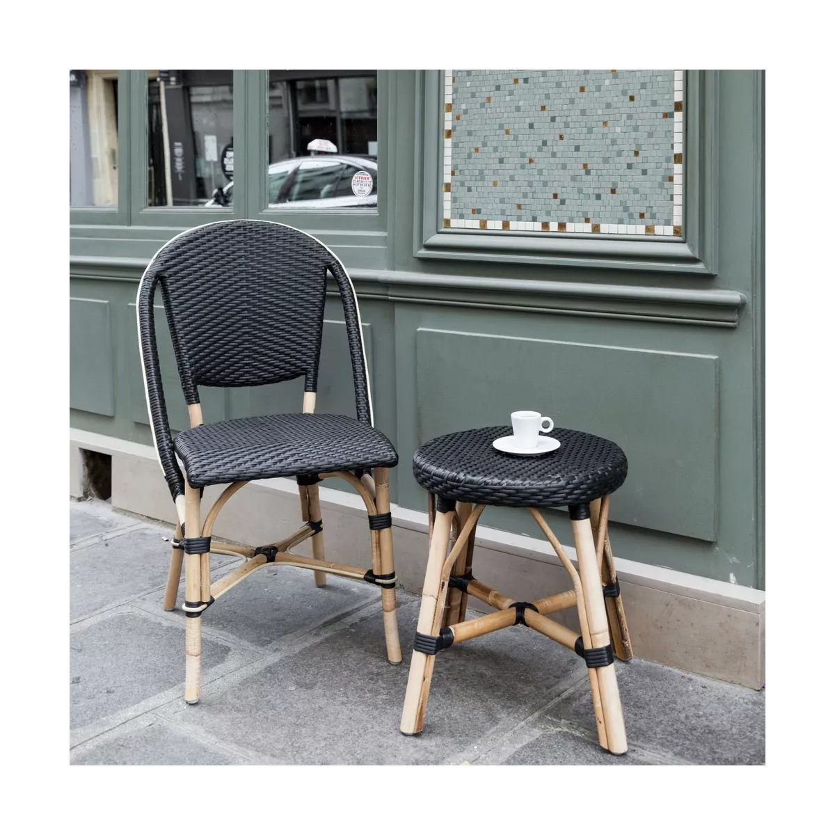 Chaise Rotin Sofie Noir
