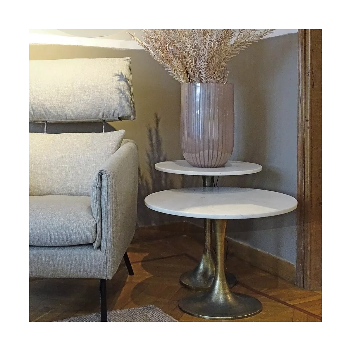 Table Basse Rickerd 76x76 en Marbre
