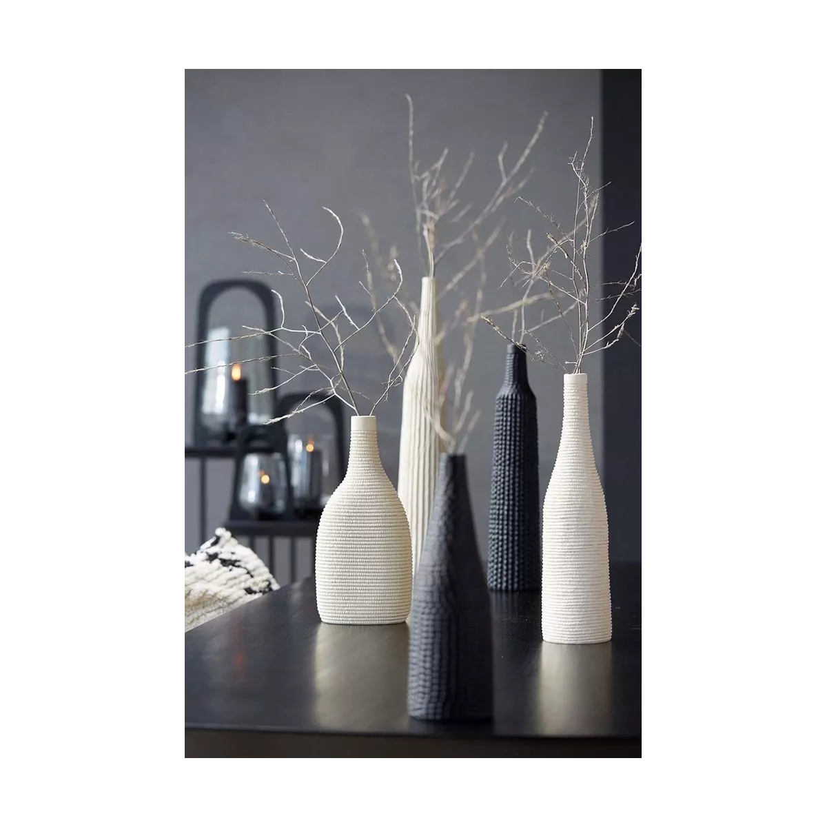 Vase Angira Noir H.46cm
