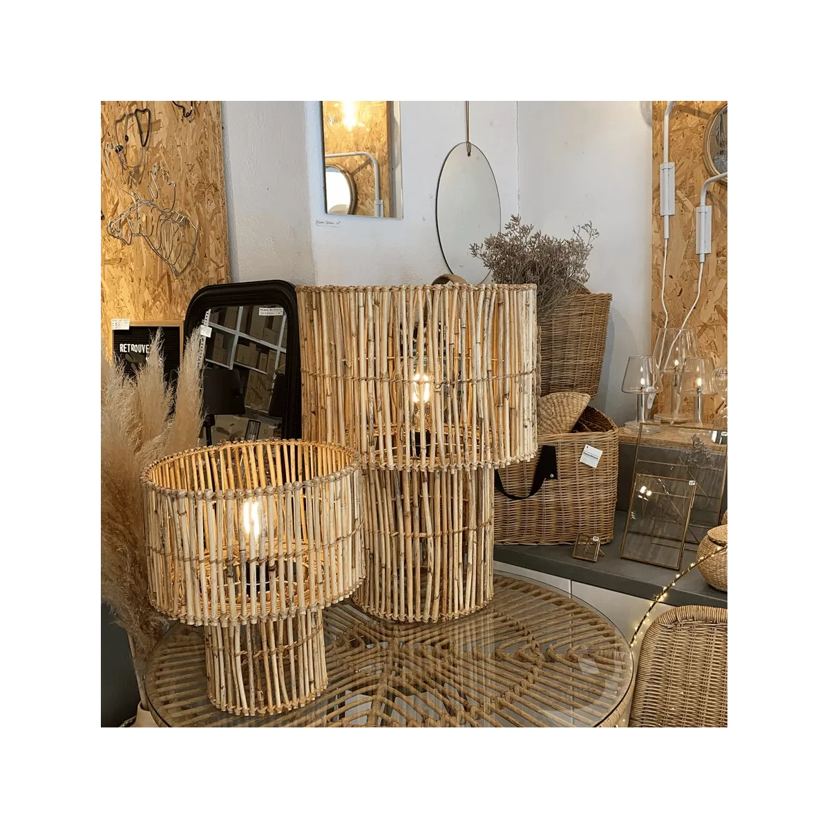 Lampe en rotin Tiny 30x30