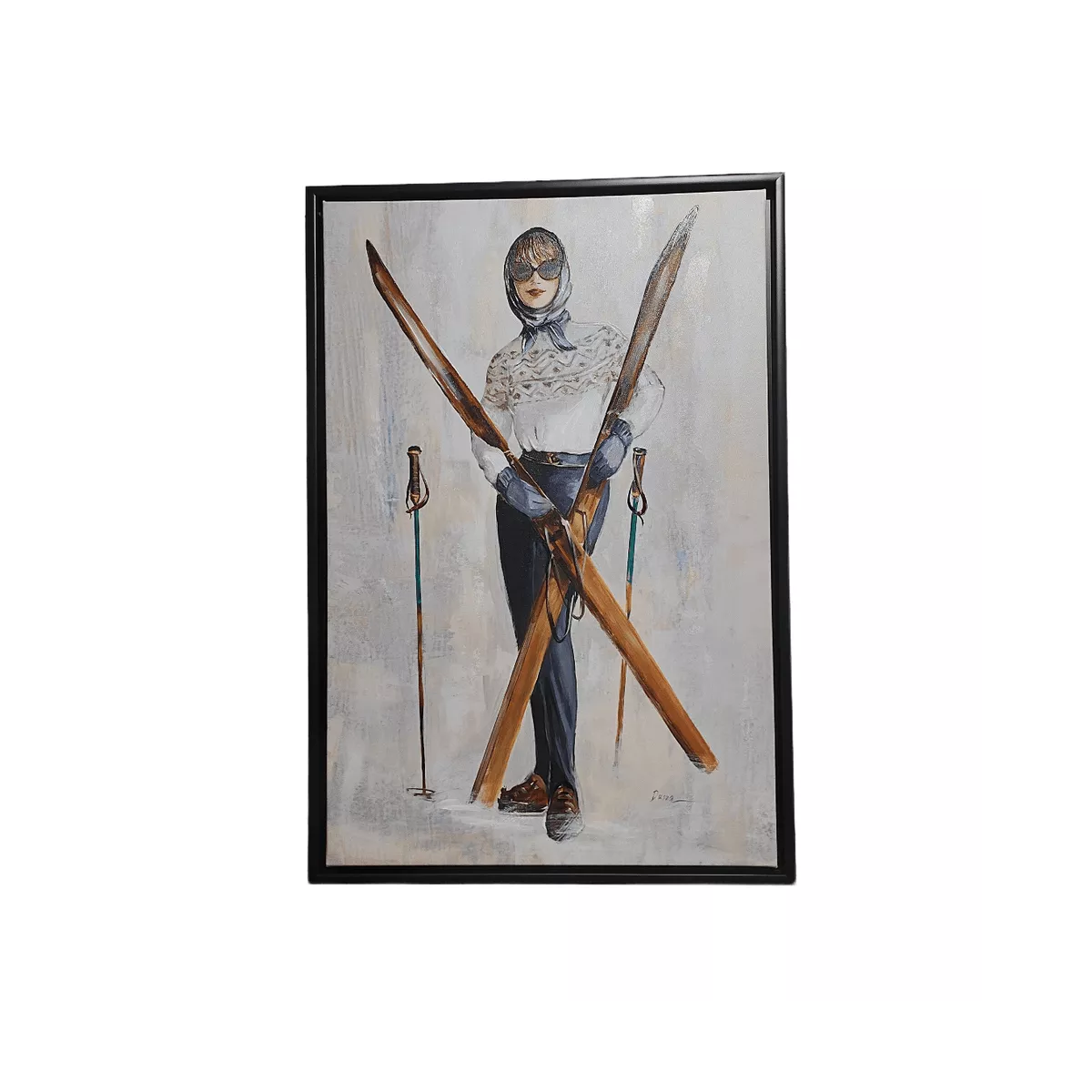 Tableau Skieuse avec ski