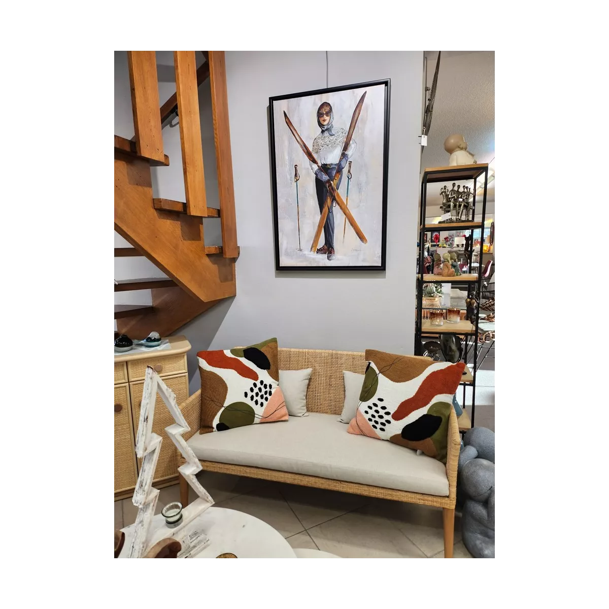 Tableau Skieuse avec ski
