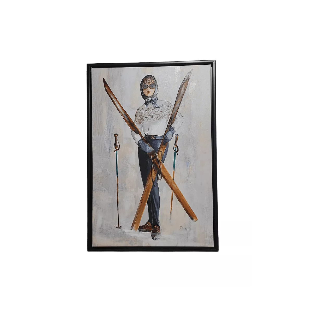 Tableau Skieuse avec ski