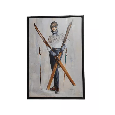 Tableau Skieuse avec ski