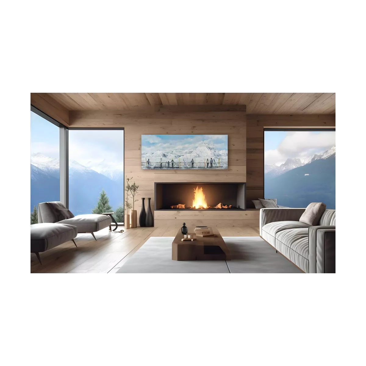 Tableau Terrasse à la Montagne  120x50