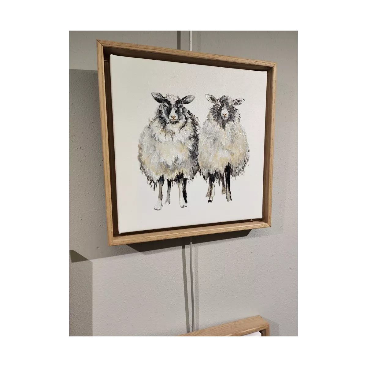 Tableau Deux Moutons 34x34