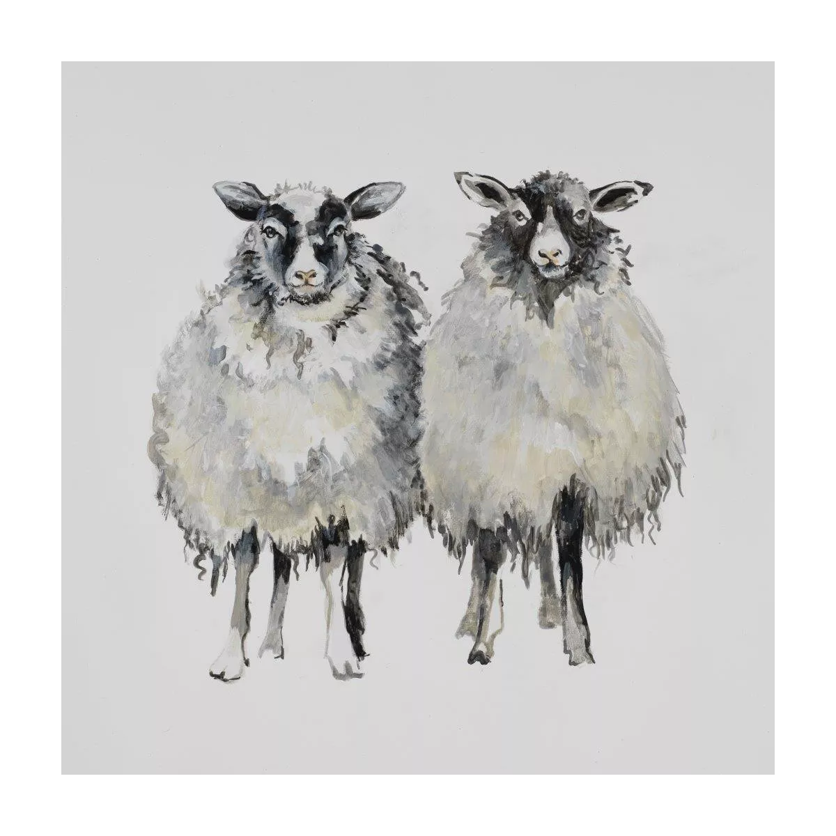 Tableau Deux Moutons 34x34