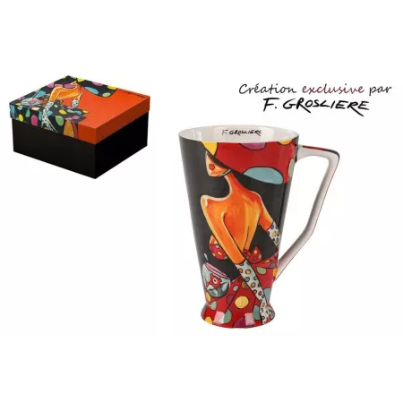 Coffret 1 Mug 500ml Femme Pois