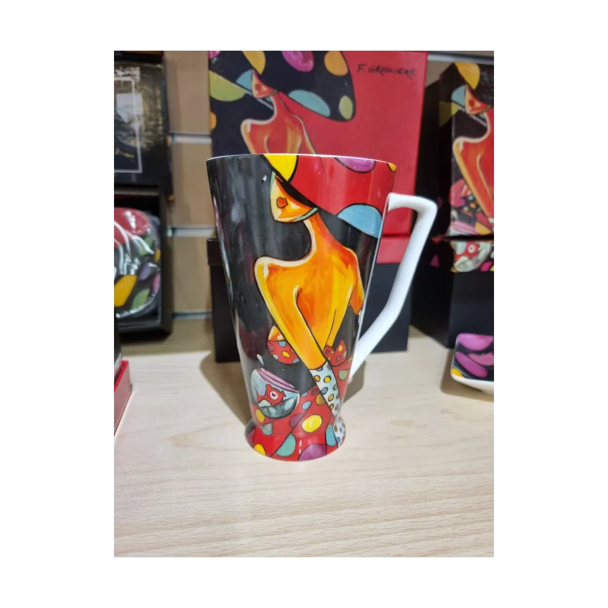 Coffret 1 Mug 500ml Femme Pois
