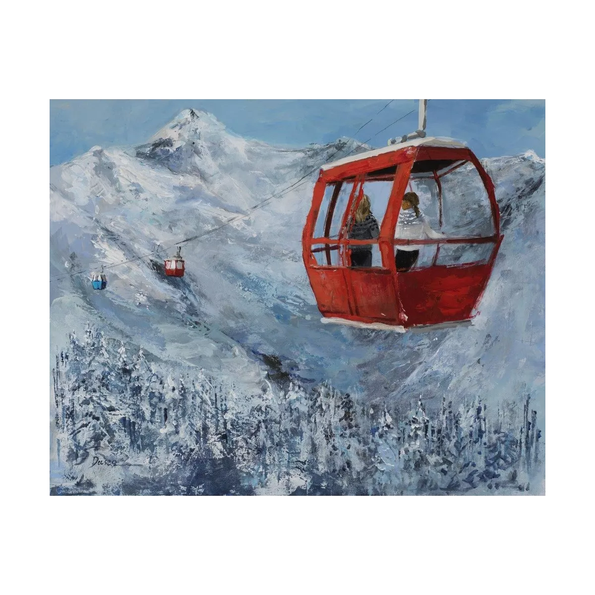 Tableau au ski II 50x40