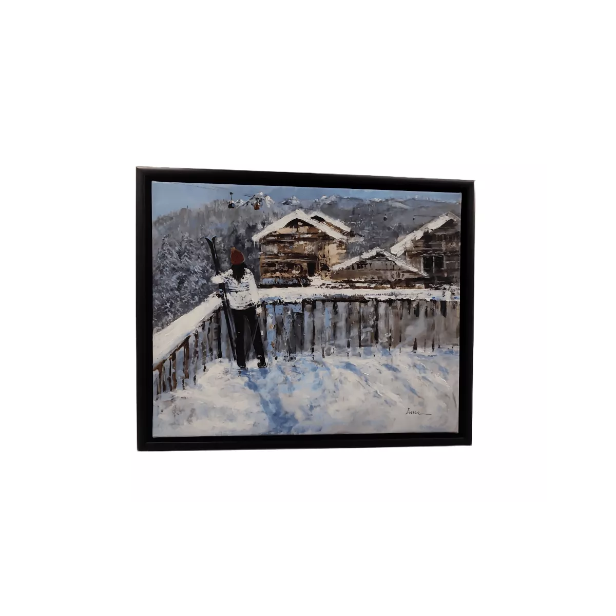 Tableau au ski 50x40
