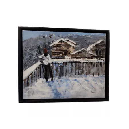 Tableau au ski 50x40
