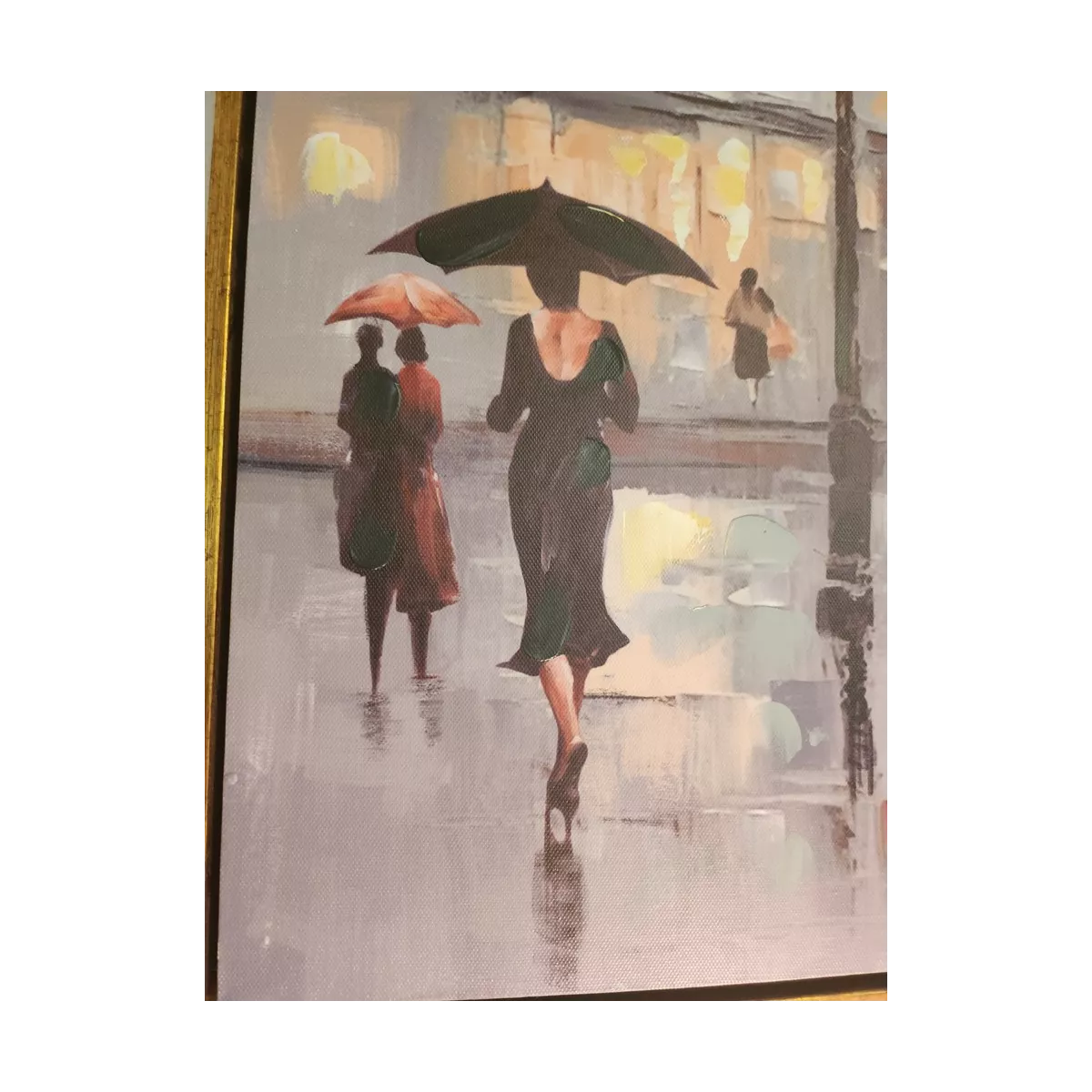 Tableau Promenade sous la pluie à Paris 60x60