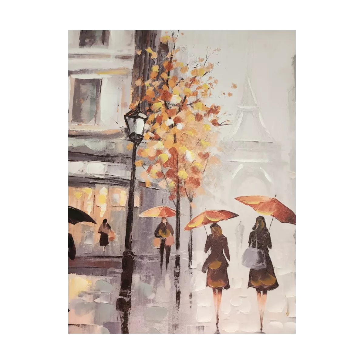 Tableau Promenade sous la pluie à Paris 60x60