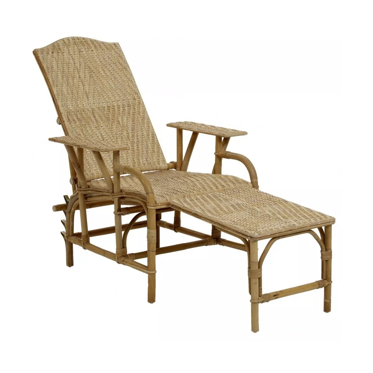 Chaise Longue Grand Mère en Rotin Naturel