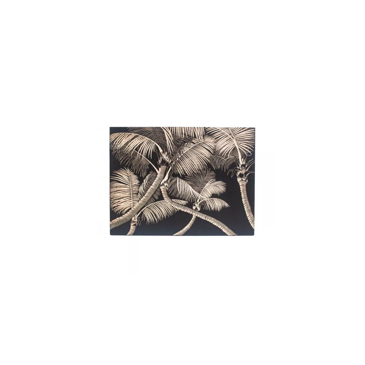 Tableau en Bois Sculpté Palmier Noir 120x90