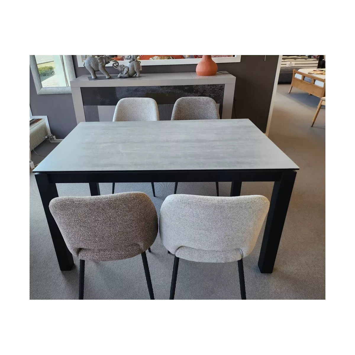 Table Tokio 140cm en Céramique Gris Beton