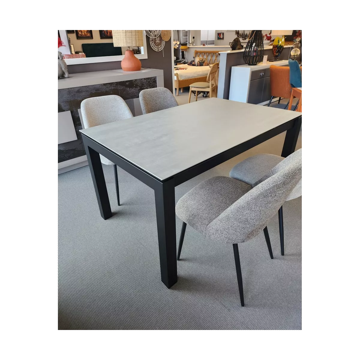 Table Tokio 140cm en Céramique Gris Beton