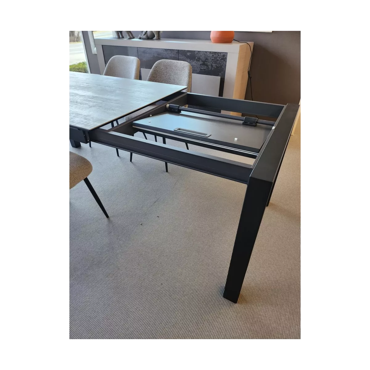 Table Tokio 140cm en Céramique Gris Beton
