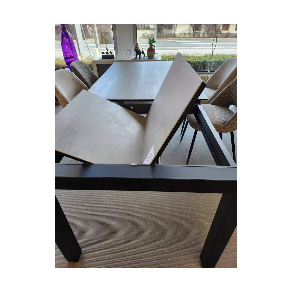 Table Tokio 140cm en Céramique Gris Beton