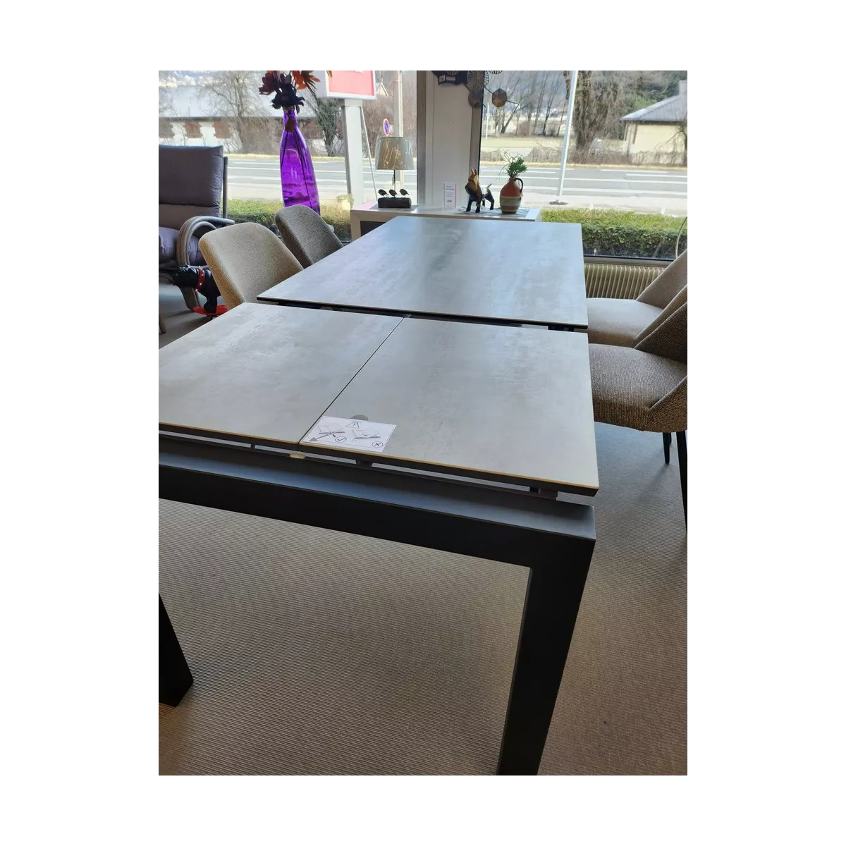 Table Tokio 140cm en Céramique Gris Beton