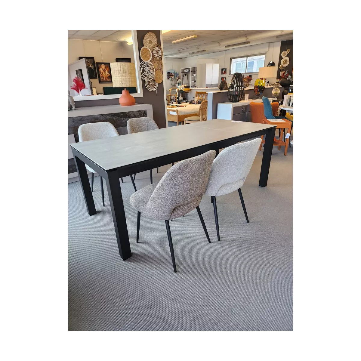 Table Tokio 140cm en Céramique Gris Beton