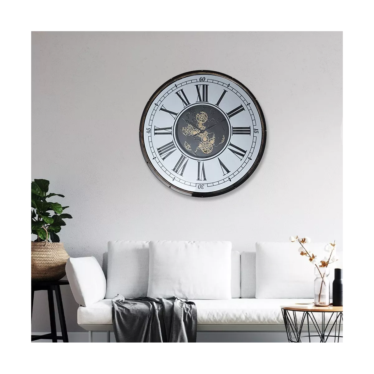 Horloge Engrenage Monde 120X120