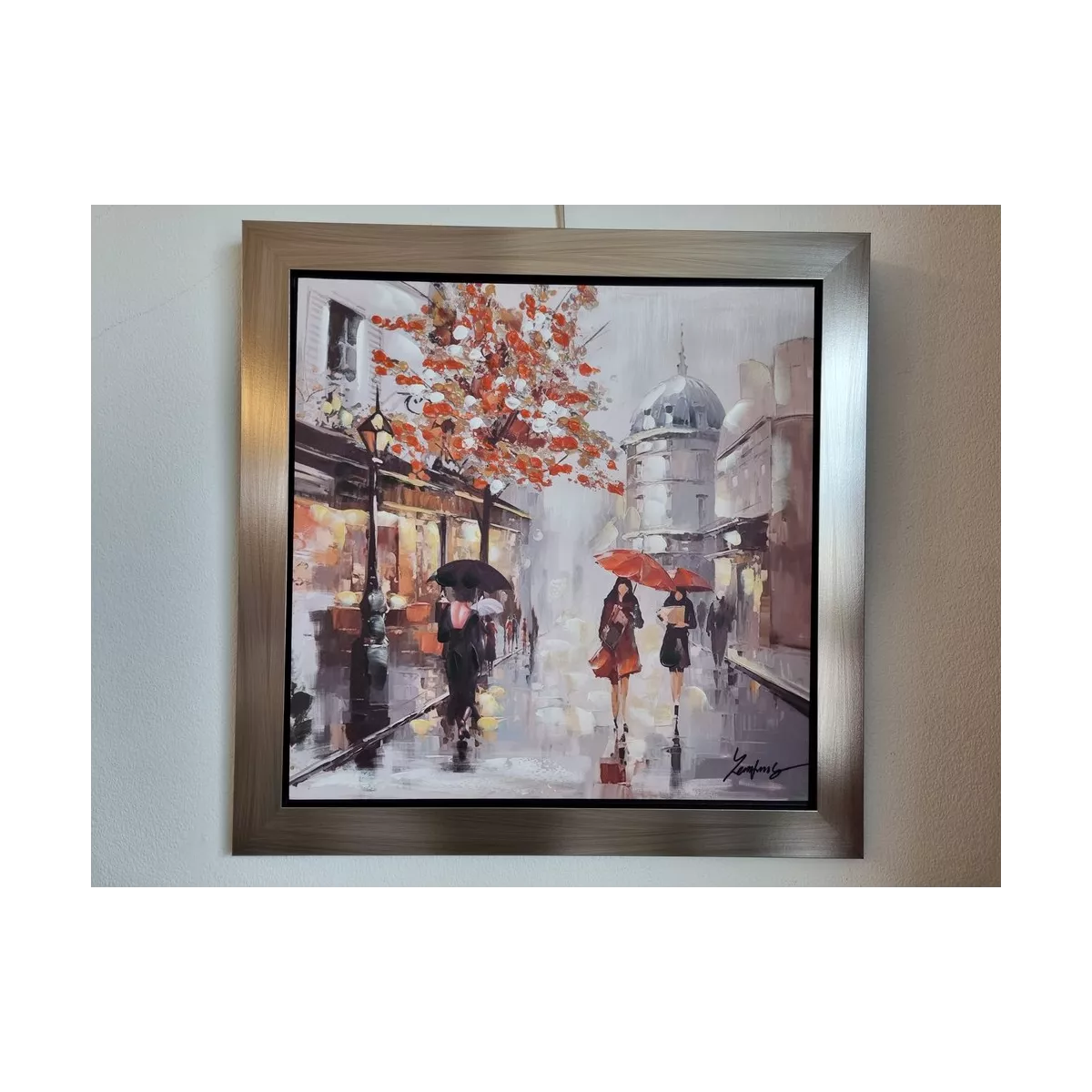 Tableau Promenade sous la pluie 70x70