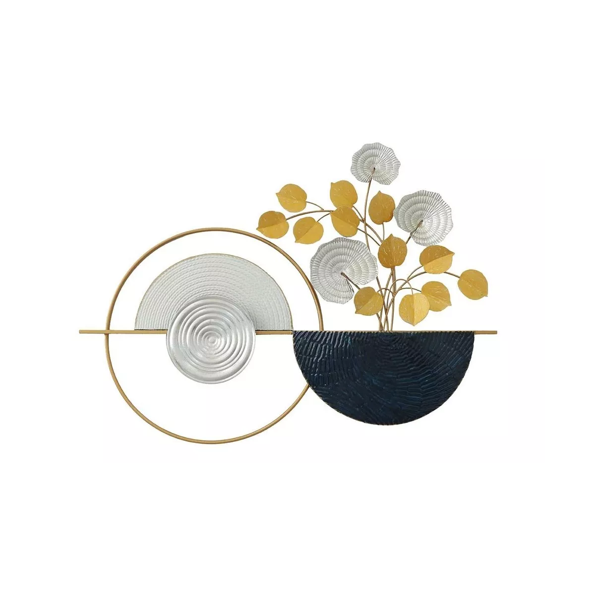 Déco Murale Fleur et Disques 89x65